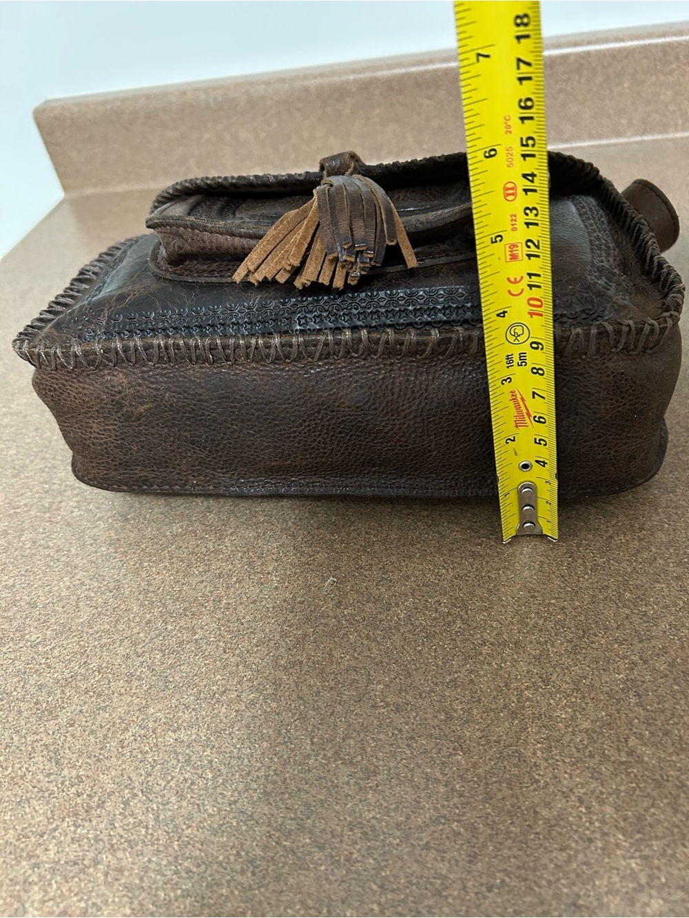 Patricia Nash Beaumont Leather Crossbody Bag with Tassel - Picture 12 of 15